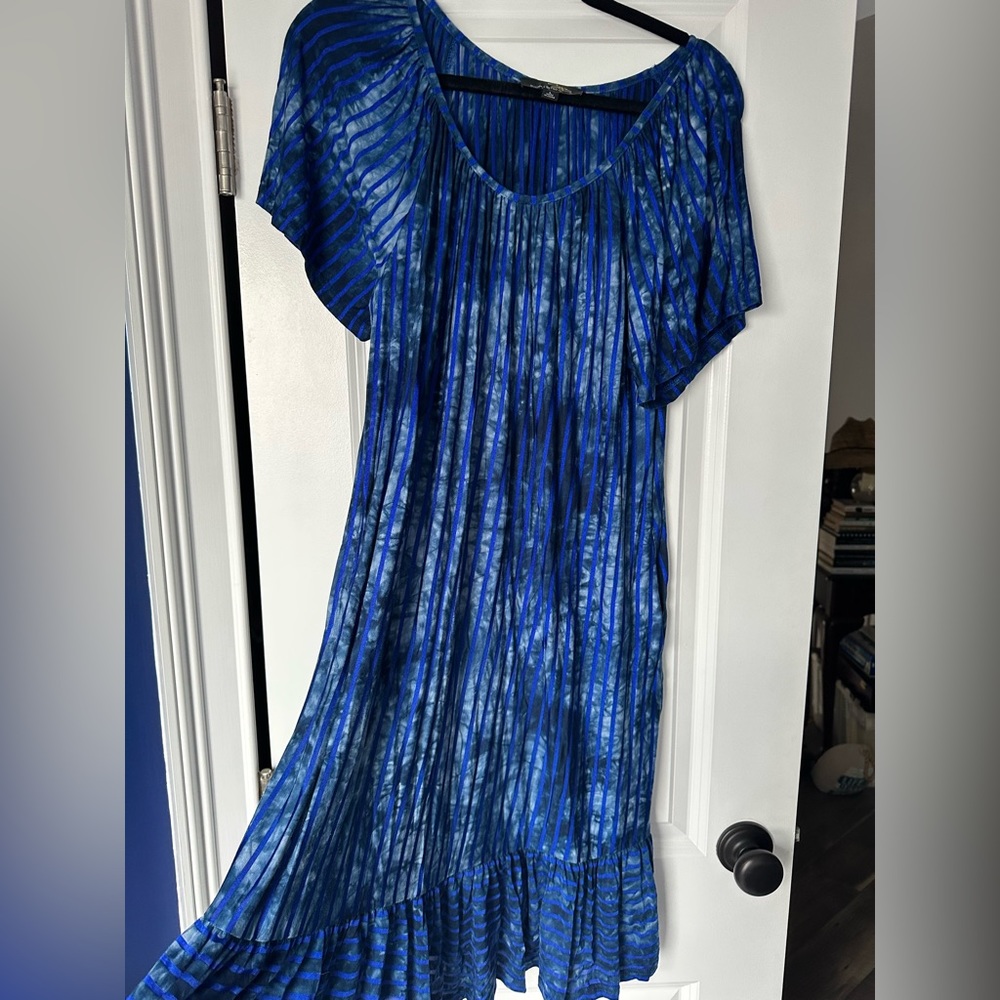 Blue multi color summer dress